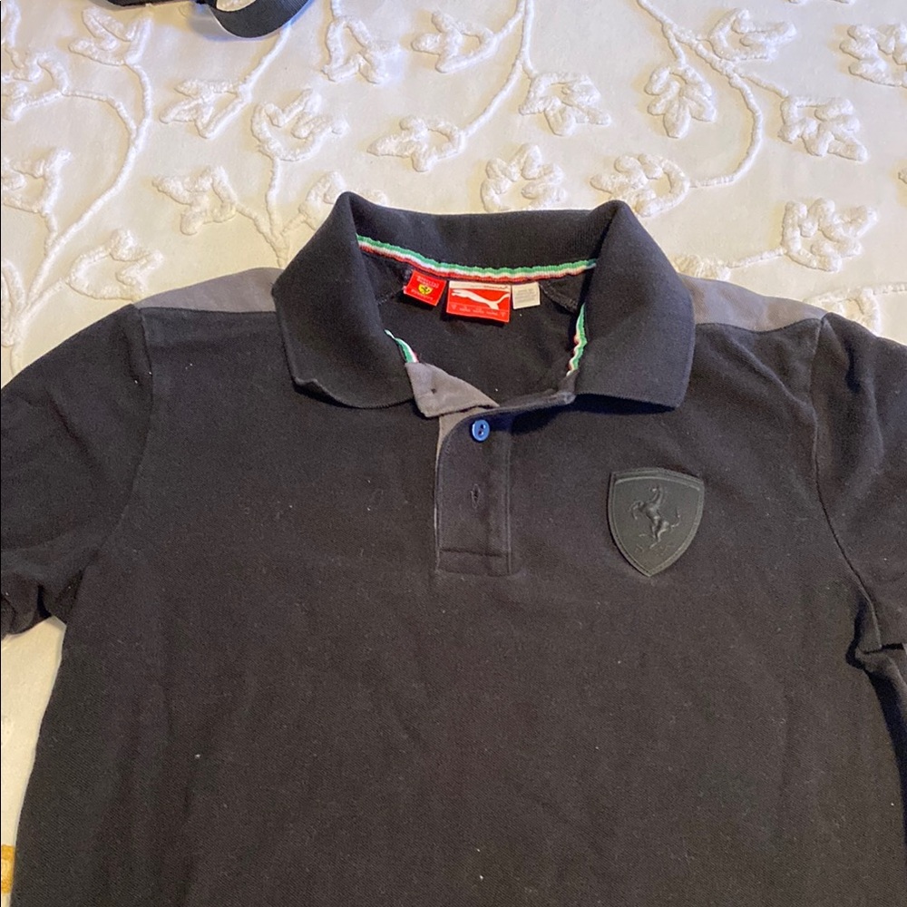 Ferrari Black Polo Shirt Classic Design